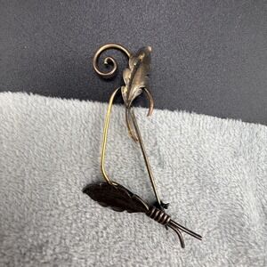 Vintage Van Dell Brooch Gold Leaf Feather Signed 12KT GF READ‎